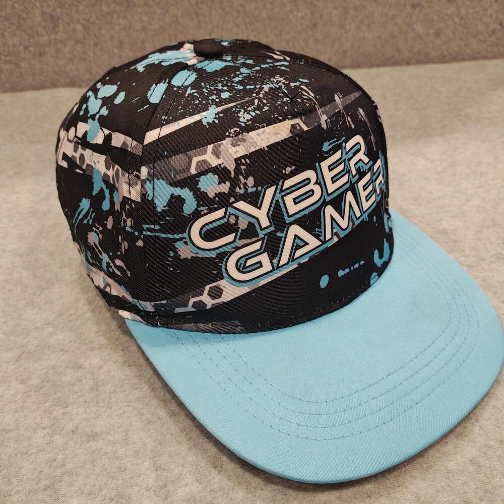 ESX360 Cyber Gamer Hat Cap Snap Back Boys One Size Black Blue Graphic Gaming